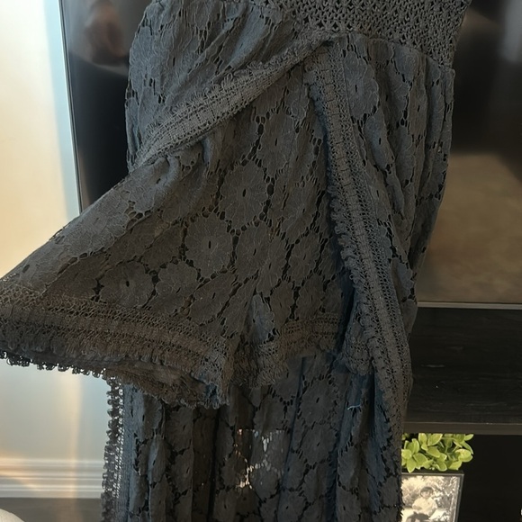 Cupshe Black Maxi Overlay Romper Lace Dress V-Neck Spaghetti Strap Size M - Picture 5 of 17